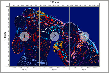 Fototapeta Abstrakcyjna Walka Bokserów 270 × 180 cm – podgląd kadru