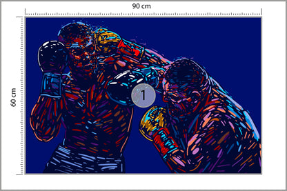Fototapeta Abstrakcyjna Walka Bokserów 90 × 60 cm – podgląd kadru