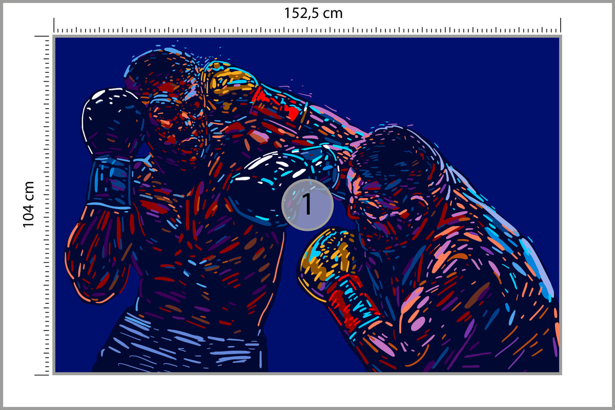 Fototapeta Abstrakcyjna Walka Bokserów 152,5 × 104 cm – podgląd kadru