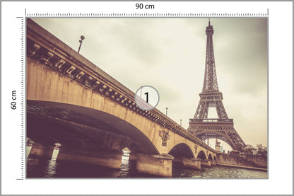 Fototapeta Paryż Wieża Eiffla Spod Mostu 90 × 60 cm – podgląd kadru