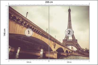 Fototapeta Paryż Wieża Eiffla Spod Mostu 208 × 146 cm – podgląd kadru