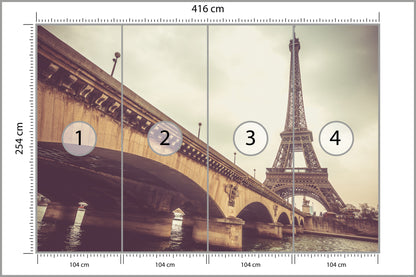 Fototapeta Paryż Wieża Eiffla Spod Mostu 416 × 254 cm – podgląd kadru