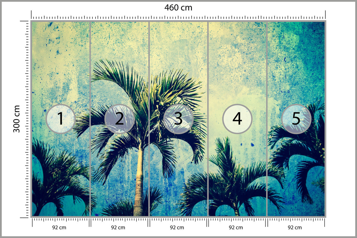 Fototapeta Palmy W Stylu Grunge 460 × 300 cm – podgląd kadru