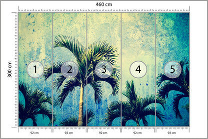 Fototapeta Palmy W Stylu Grunge 460 × 300 cm – podgląd kadru