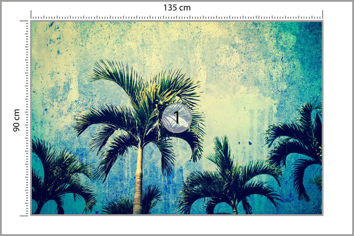Fototapeta Palmy W Stylu Grunge 135 × 90 cm – podgląd kadru