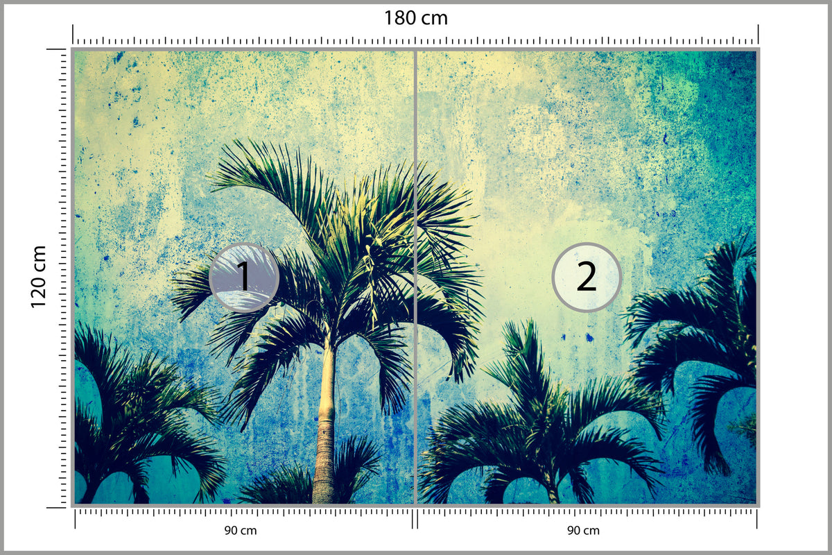 Fototapeta Palmy W Stylu Grunge 180 × 120 cm – podgląd kadru