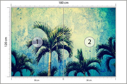 Fototapeta Palmy W Stylu Grunge 180 × 120 cm – podgląd kadru