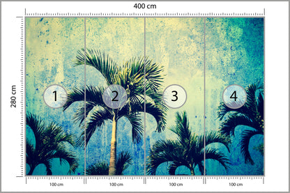 Fototapeta Palmy W Stylu Grunge 400 × 280 cm – podgląd kadru