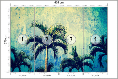 Fototapeta Palmy W Stylu Grunge 405 × 270 cm – podgląd kadru