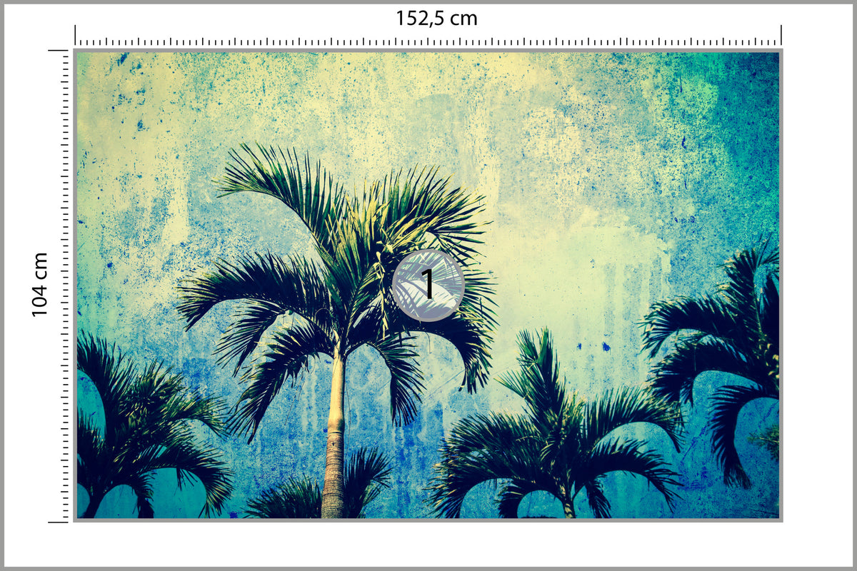 Fototapeta Palmy W Stylu Grunge 152,5 × 104 cm – podgląd kadru