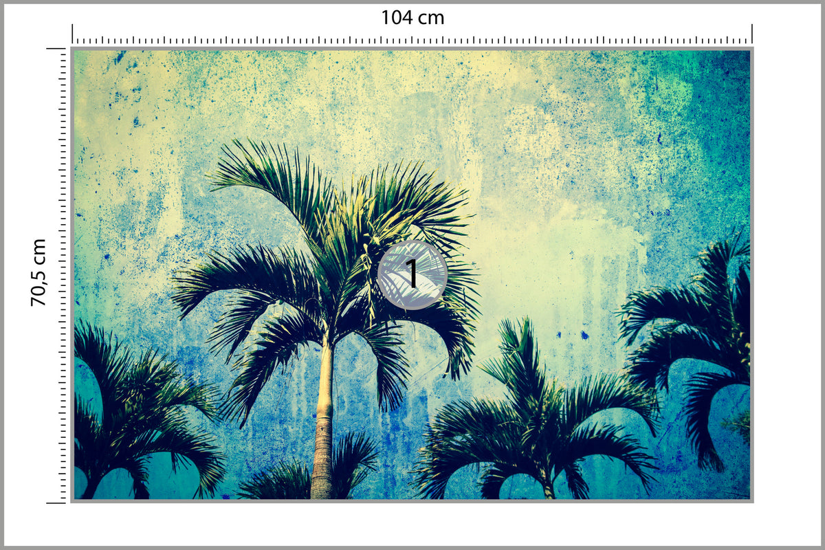 Fototapeta Palmy W Stylu Grunge 104 × 70,5 cm – podgląd kadru