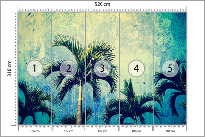 Fototapeta Palmy W Stylu Grunge 520 × 318 cm – podgląd kadru