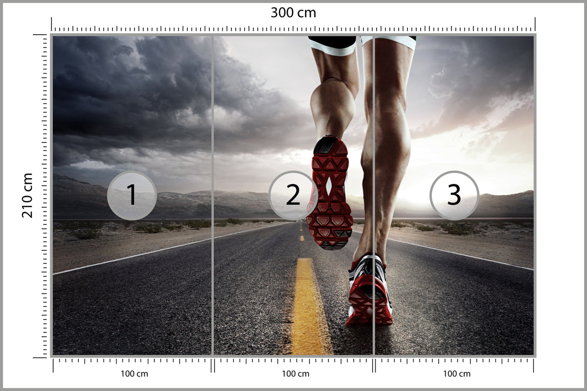 Fototapeta Biegacz Na Drodze 300 × 210 cm – podgląd kadru