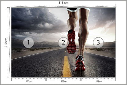 Fototapeta Biegacz Na Drodze 315 × 210 cm – podgląd kadru