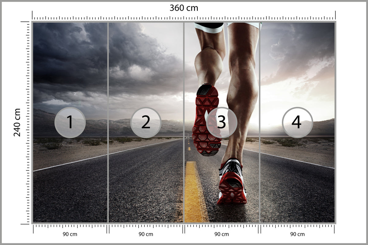 Fototapeta Biegacz Na Drodze 360 × 240 cm – podgląd kadru