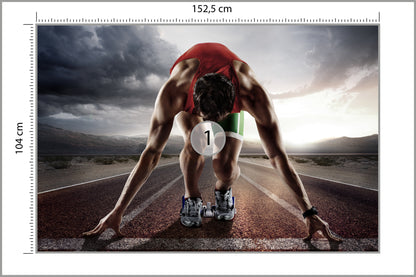 Fototapeta Sportowiec Przygotowywujący Się Do Startu 152,5 × 104 cm – podgląd kadru