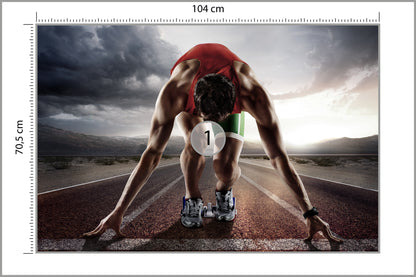 Fototapeta Sportowiec Przygotowywujący Się Do Startu 104 × 70,5 cm – podgląd kadru
