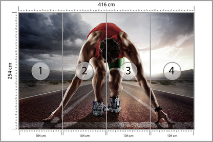 Fototapeta Sportowiec Przygotowywujący Się Do Startu 416 × 254 cm – podgląd kadru