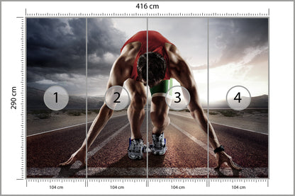 Fototapeta Sportowiec Przygotowywujący Się Do Startu 416 × 290 cm – podgląd kadru