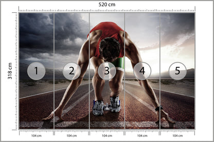 Fototapeta Sportowiec Przygotowywujący Się Do Startu 520 × 318 cm – podgląd kadru