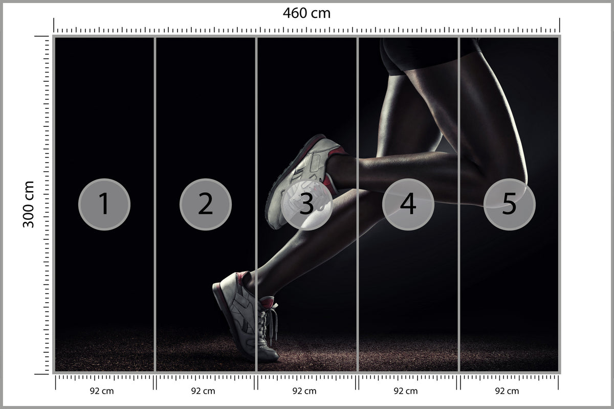 Fototapeta Nogi Sportowca Podczas Biegu 460 × 300 cm – podgląd kadru