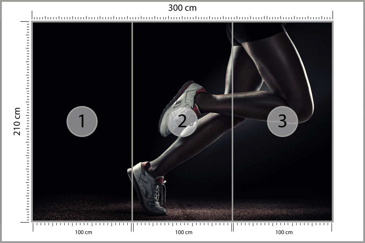 Fototapeta Nogi Sportowca Podczas Biegu 300 × 210 cm – podgląd kadru