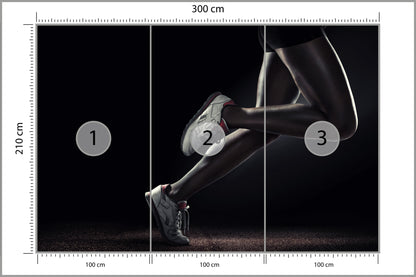 Fototapeta Nogi Sportowca Podczas Biegu 300 × 210 cm – podgląd kadru