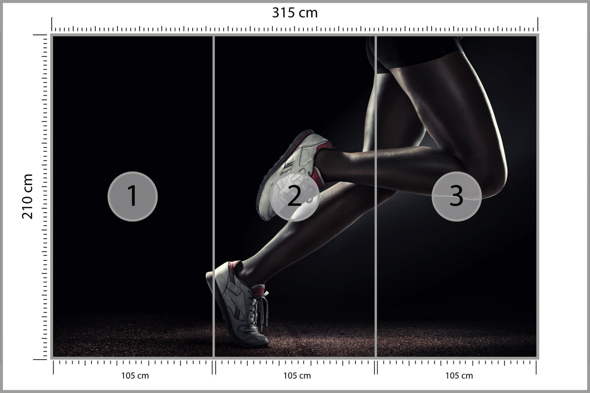 Fototapeta Nogi Sportowca Podczas Biegu 315 × 210 cm – podgląd kadru
