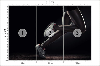Fototapeta Nogi Sportowca Podczas Biegu 315 × 210 cm – podgląd kadru