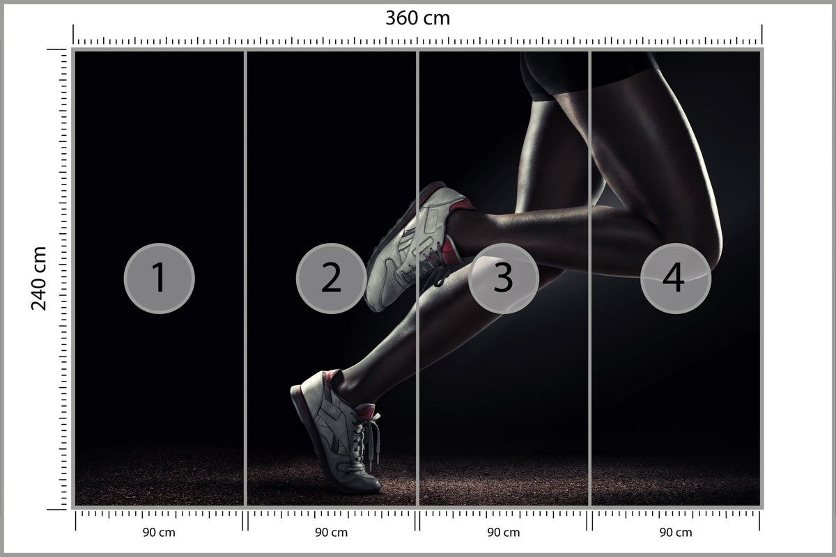 Fototapeta Nogi Sportowca Podczas Biegu 360 × 240 cm – podgląd kadru