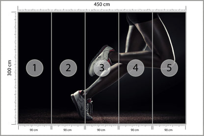 Fototapeta Nogi Sportowca Podczas Biegu 450 × 300 cm – podgląd kadru