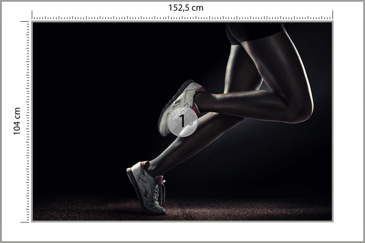 Fototapeta Nogi Sportowca Podczas Biegu 152,5 × 104 cm – podgląd kadru
