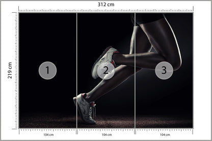 Fototapeta Nogi Sportowca Podczas Biegu 312 × 219 cm – podgląd kadru