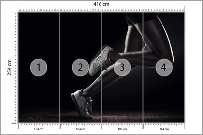 Fototapeta Nogi Sportowca Podczas Biegu 416 × 254 cm – podgląd kadru