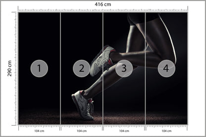 Fototapeta Nogi Sportowca Podczas Biegu 416 × 290 cm – podgląd kadru