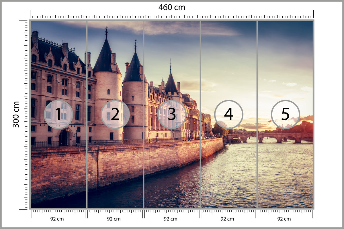 Fototapeta Widok Na Paryż Nad Sekwaną O Zachodzie 460 × 300 cm – podgląd kadru