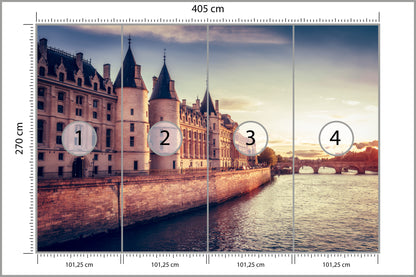 Fototapeta Widok Na Paryż Nad Sekwaną O Zachodzie 405 × 270 cm – podgląd kadru