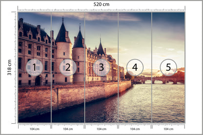 Fototapeta Widok Na Paryż Nad Sekwaną O Zachodzie 520 × 318 cm – podgląd kadru