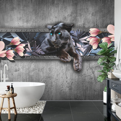 Fototapeta Pantera Z Kwiatami Magnolii – aranżacja wnętrza