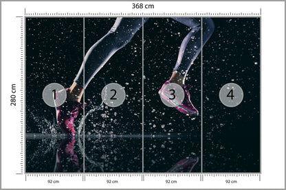 Fototapeta Sprinterka Biegnąca W Deszczu 3D 368 × 280 cm – podgląd kadru