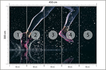 Fototapeta Sprinterka Biegnąca W Deszczu 3D 450 × 300 cm – podgląd kadru