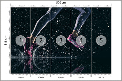 Fototapeta Sprinterka Biegnąca W Deszczu 3D 520 × 318 cm – podgląd kadru