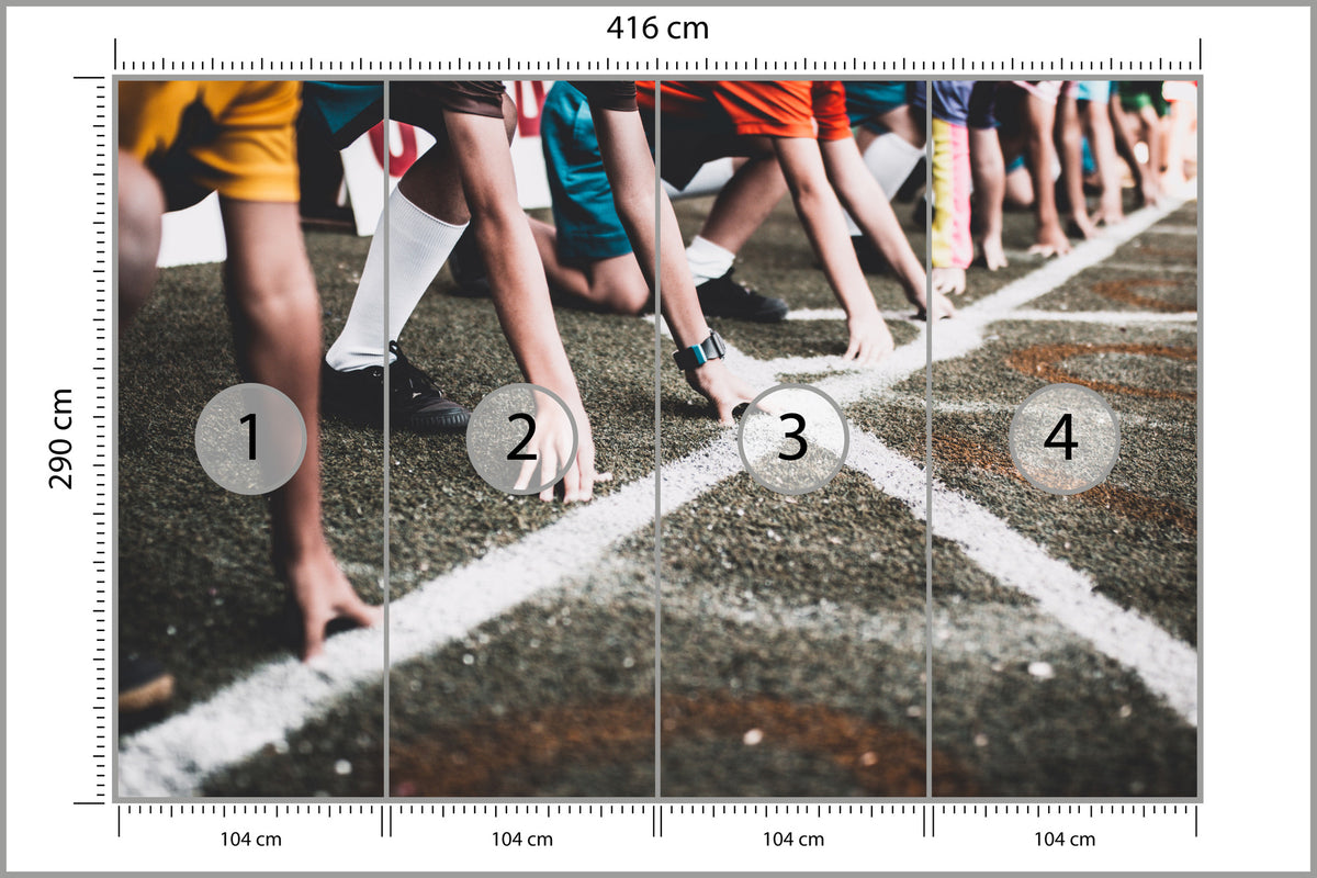 Fototapeta Zawody Sportowe W Bieganiu 3D 416 × 290 cm – podgląd kadru