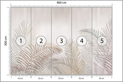 Fototapeta Liście Palmowe Na Jasnym Tle 460 × 300 cm – podgląd kadru