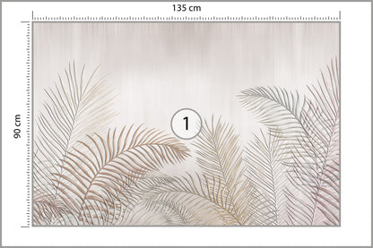Fototapeta Liście Palmowe Na Jasnym Tle 135 × 90 cm – podgląd kadru