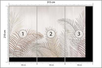 Fototapeta Liście Palmowe Na Jasnym Tle 315 × 210 cm – podgląd kadru