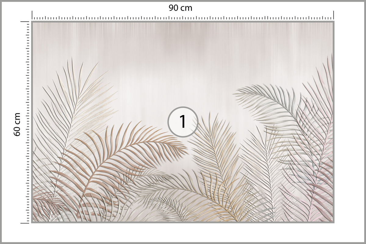Fototapeta Liście Palmowe Na Jasnym Tle 90 × 60 cm – podgląd kadru