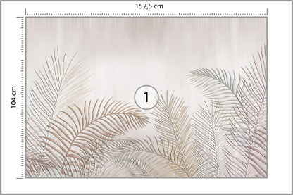 Fototapeta Liście Palmowe Na Jasnym Tle 152,5 × 104 cm – podgląd kadru