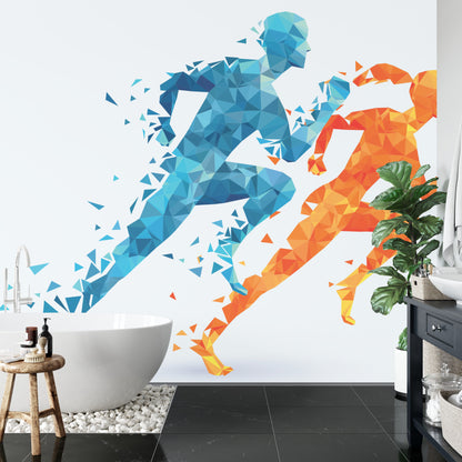 Fototapeta Geometryczni Sportowi Biegacze – aranżacja wnętrza