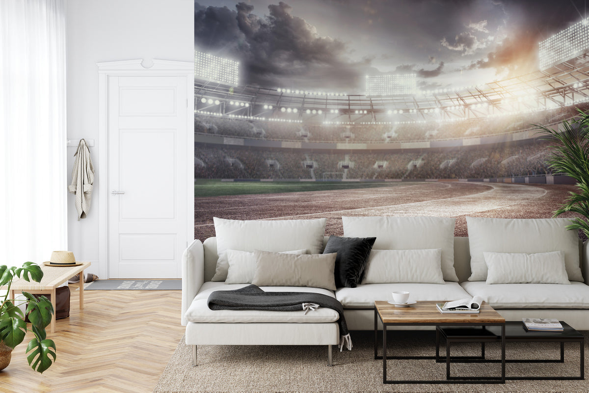 Fototapeta Stadion Piłkarski Przepełniony Kibicami – aranżacja wnętrza